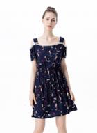 Oasap Mermaid Print Slim Dress