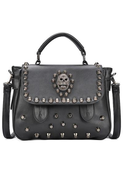 Oasap Studded Skull Shoulder Bag