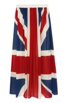 Oasap Union Jack Print Ankle Length Skirt