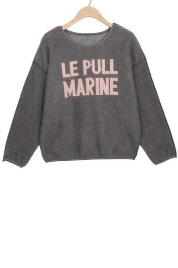 Oasap Le Pull Marine Fuzzy Sweatshirt
