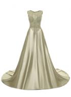 Oasap Elegant Sleeveless Lace Gown Dress
