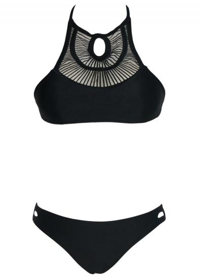 Oasap Women's Tao Piece Halter Neck Cut-out Tankini Swimsuit