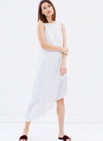 Oasap Round Neck Sleeveless Midi Dress