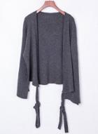 Oasap Fashion Open Front Knit Cardigan With Belt