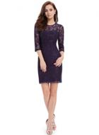 Oasap Women's Floral Lace Trim 3/4 Sleeve Bodycon Dress