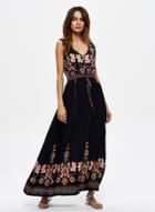 Oasap V Neck High Waist Maxi Dress