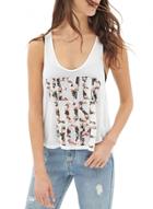 Oasap Women's Casual Scoop Neck Letter Graphic Pullover Summer Tank