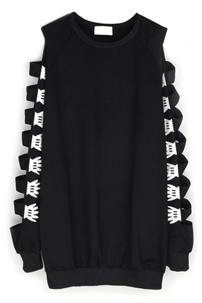 Oasap Oversize Caged-sleeves Sweatshirt