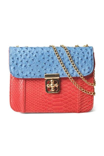 Oasap Ostrich Pattern Cross Lock Shoulder Bag