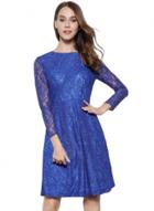 Oasap Women's Floral Lace Long Sleeve A-line Dress