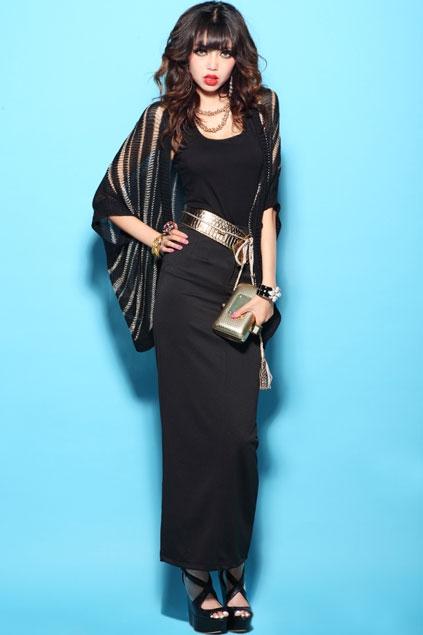 Oasap Pure Color Zipped Skirt With Bodycon Belt