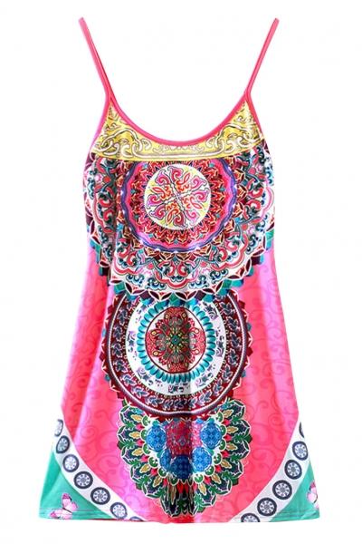 Oasap Floral Print Open Back Cami Dress