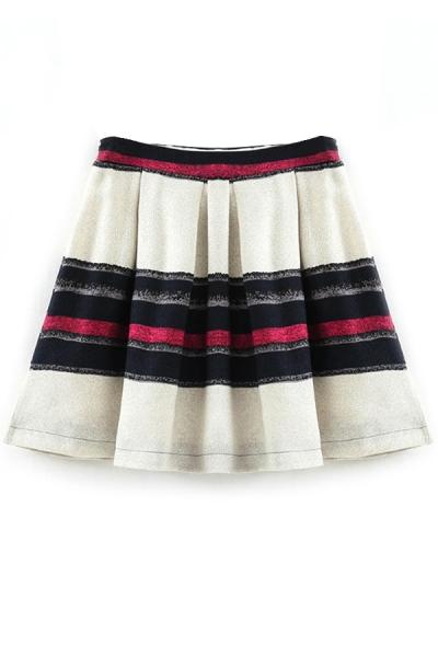 Oasap Boho Varsity-stripe Skirt