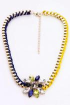 Oasap Color Block Braided Necklace