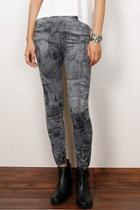 Oasap Fashion Mock Pocket Imitation Jeans Legging