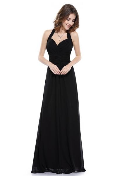 Oasap Women's Elegant Halter Ruched Bust Floor Length Evening Dress
