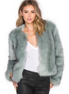 Oasap Women's Faux Fur Solid Color Coat