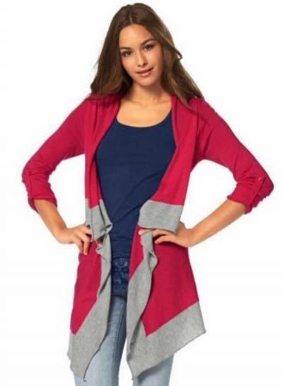 Oasap Casual Long Sleeve Open Front Irreuglar Coat