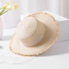 Oasap Fashion Casual Summer Wide Brim Straw Dome Sun Hat With Lace
