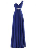 Oasap One Shoulder Pleated Long Prom Dress