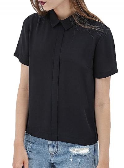 Oasap Womens Anti-wear Single-breasted Short Sleeve Chiffon Shirt