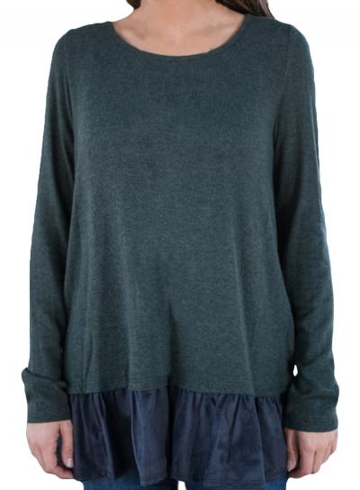 Oasap Women's Fashion Flounce Hem Loose Fit Tee