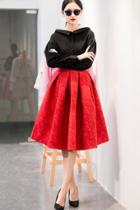 Oasap Fashion Structured Pleated Skirt