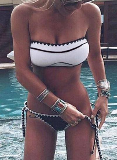 Oasap Hot Bandeau Top Triangle Bottom Bikini Swimwear