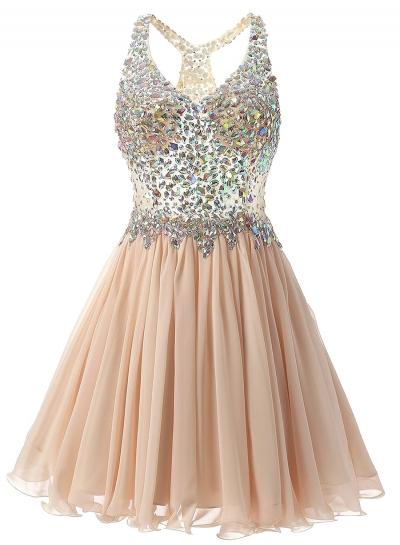 Oasap Women's Elegant V Neck Sleeveless Rhinestone Cocktail Dress