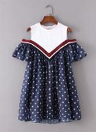 Oasap Star Print Off Shoulder Loose Dress