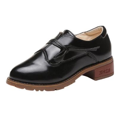 Oasap Round Toe Block Heels Lace Up Low Top Shoes