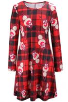Oasap Christmas Rudolph The Red-nosed Reindeer Printing Dress