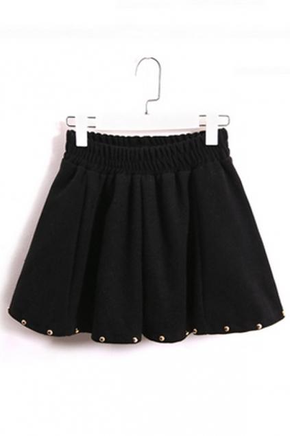 Oasap Worsted Bust Skirt With A Riveted Hem