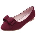 Oasap Women's Low Top Pointed Toe Bow Slip-on Flat Shoes