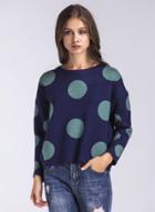 Oasap Fashion Polka Dot Loose Fit Pullover Sweater