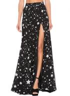 Oasap Women's Fashion Pentagram Printed High Slit Maxi Skirt