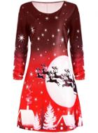 Oasap Fashion Long Sleeve Christmas A-line Dress