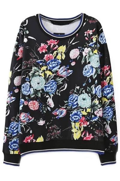 Oasap Must-have Floral Pattern Sweatshirt