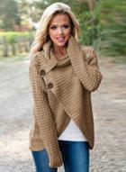 Oasap Turtleneck Long Sleeve Solid Color Pullover Knitwear