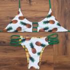 Oasap 2 Piece Pineapple Printed Strappy Bikini Set