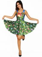 Oasap Christmas Digtal Print Pleated Dress
