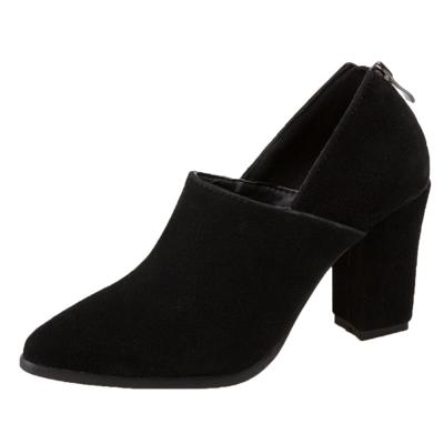 Oasap Pointed Toe Solid Color Square High Heels
