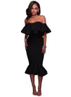 Oasap Ruffle Off Shoulder Mermaid Midi Party Dress