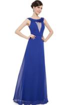 Oasap Womens Sleeveless Floor Length Sapphire Blue Evening Dress