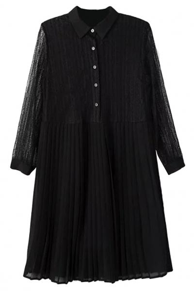 Oasap Minimalism Solid Long Sleeves Shirt Dress