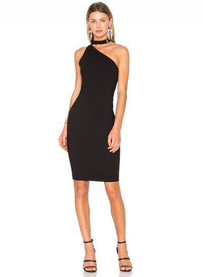 Oasap Neck Strap Backless Bodycon Dress