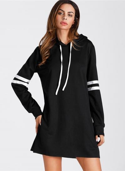 Oasap Fashion Longline Stripe Hoodie