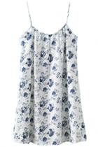 Oasap Summer Sweet Printed Mini Slip Cotton Dress For Woman