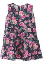Oasap Hot Pink Floral Print A-line Tunic