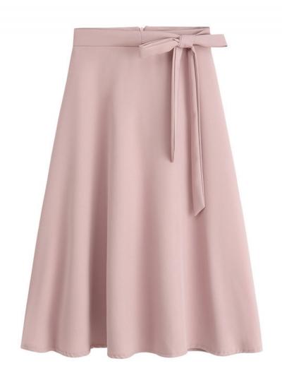 Oasap Lace Up High Waist Solid Skirts